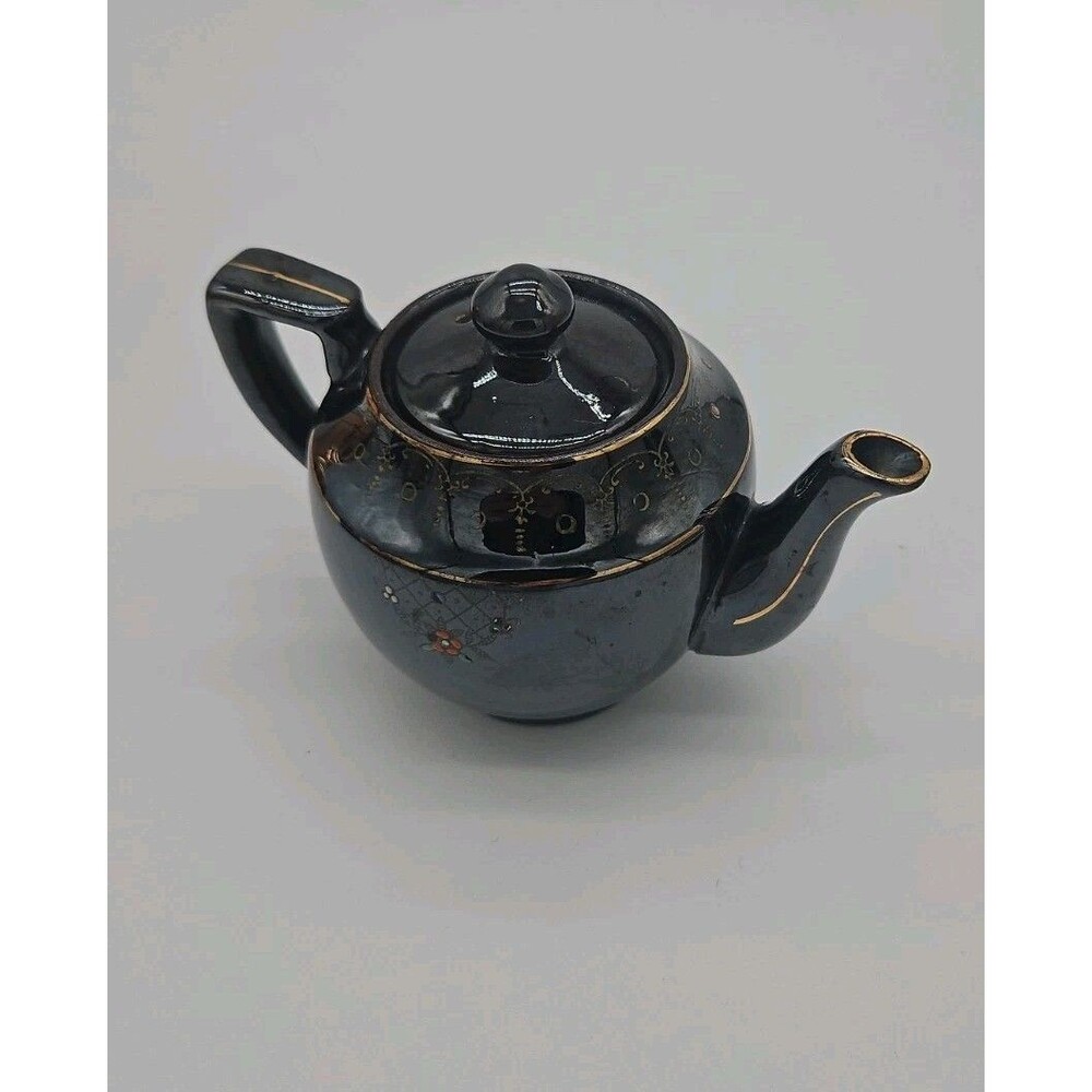 Vintage Glazed Teapot,Small Dark Brown, Made In Occupied Japan